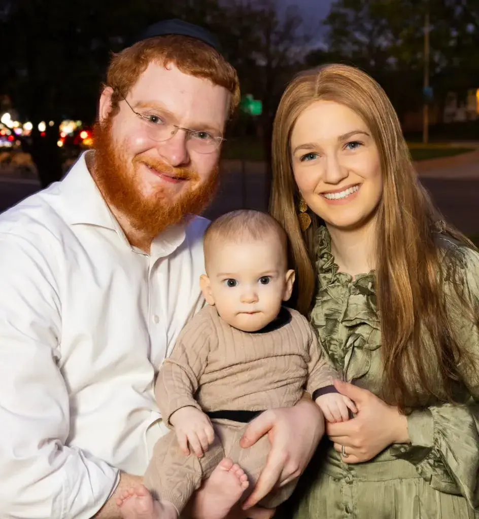 Rabbi Motti and Fraidy Sirota, directors of Denver Jewish Day Camp, with their baby